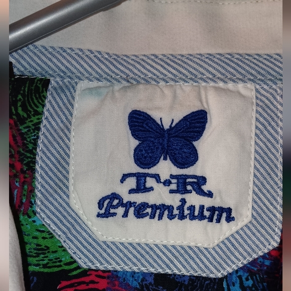 TR Premium Men’s Geometric Button Up Dressy Casual Shirt Spring Summer Size XXL - Picture 3 of 6